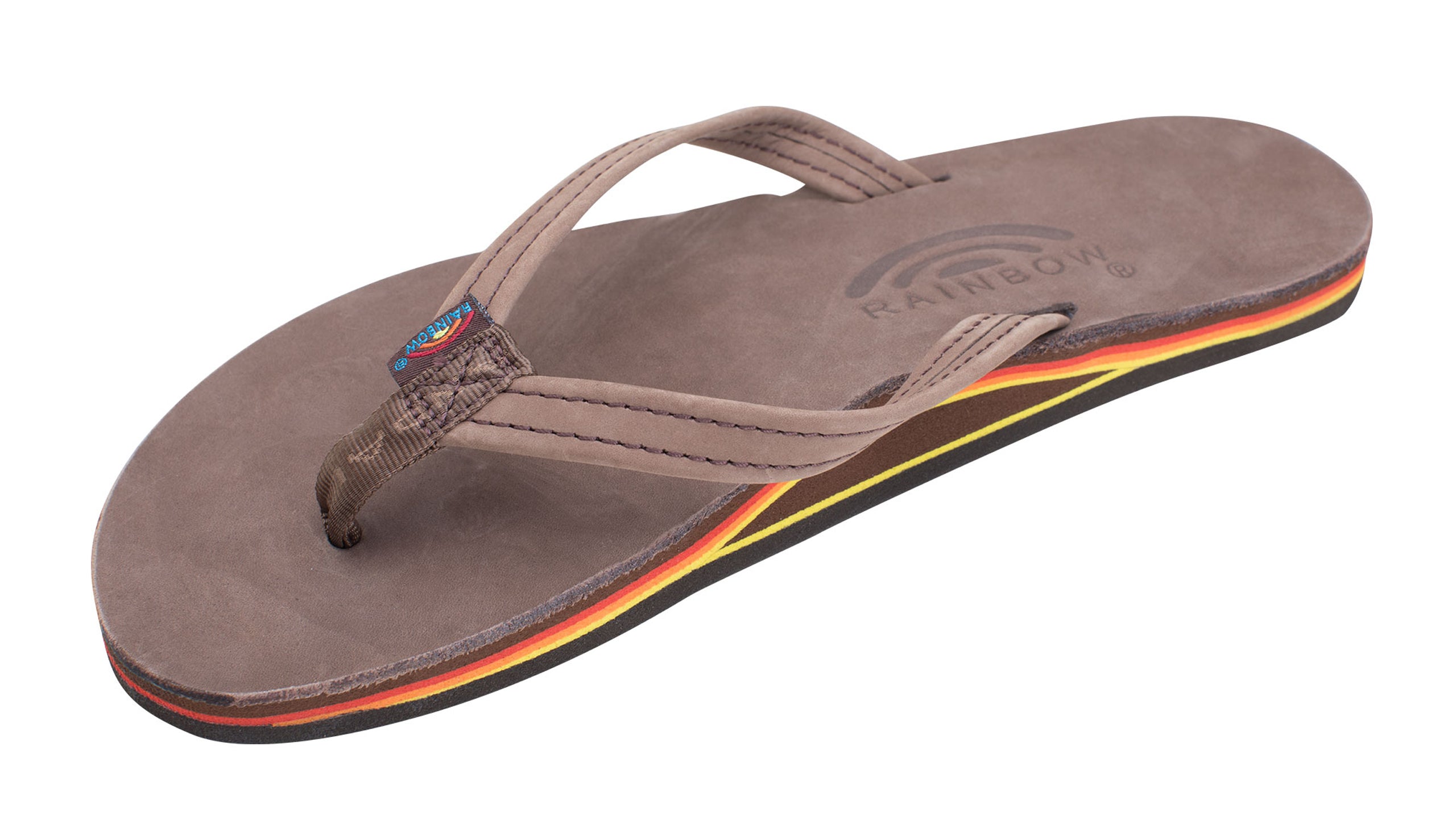 Rainbow sandals women's double layer narrow strap on sale